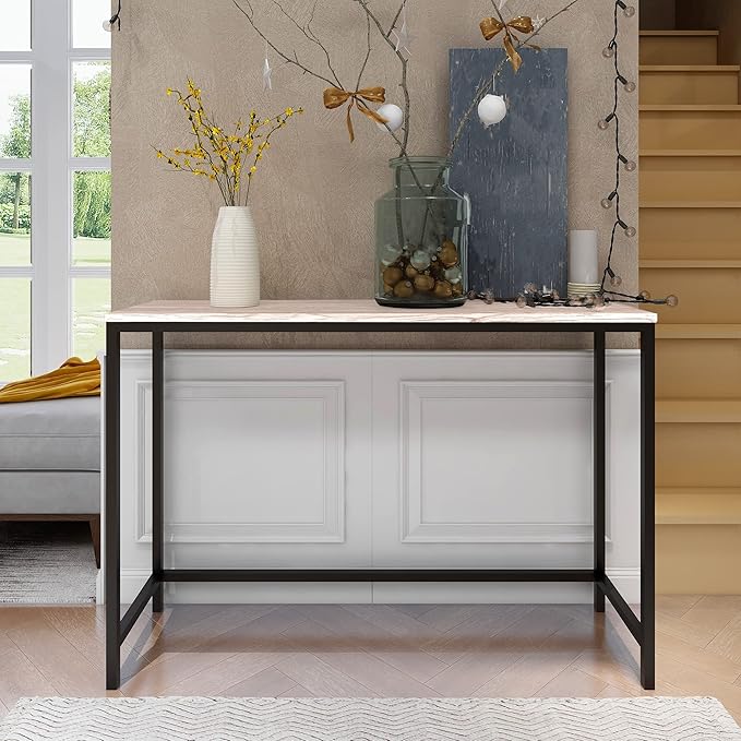 HOMERECOMMEND Console Table for Entryway Narrow Sofa Tables Rustic Narrow Entrance Table Front Door Console Table Accent Table for Living Room Entryway Corridor Hallway Natural Wood Color