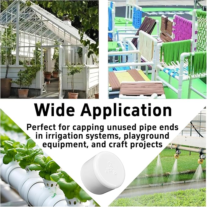 24PCS 1 Inch PVC End Caps(Not SCH40), White Furniture Grade Socket Plugs Adapter, PVC Pipe Fitting Covers for Greenhouse Frames & Shelving Systems(32mm Inner Diameter)