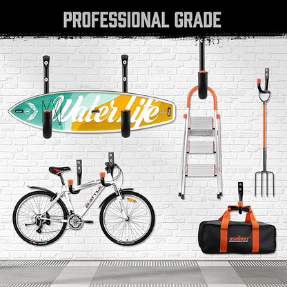 HORUSDY 10-Pack Garage Hooks, Utility Hook, 9" & 6” Garage Heavy Duty Wall Hook for Bikes, Kayak and Hanging Ladders