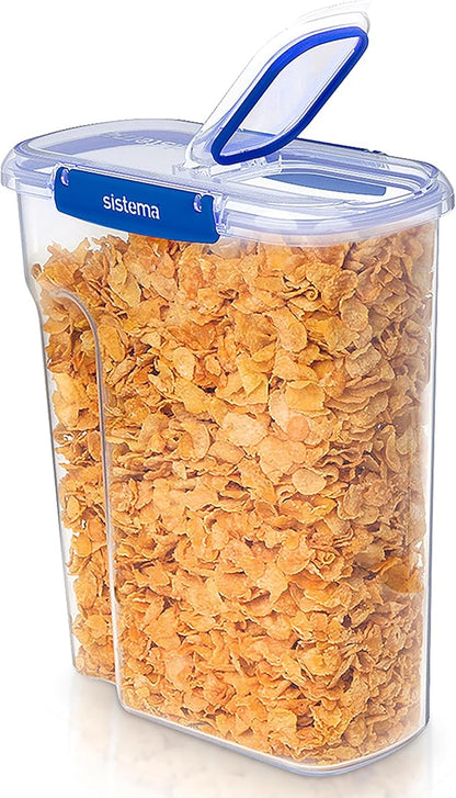 Sistema KLIP IT PLUS Cereal Storage Container | Airtight 4.2 Litre Food Pantry Storage Container | 4.2L | BPA-Free