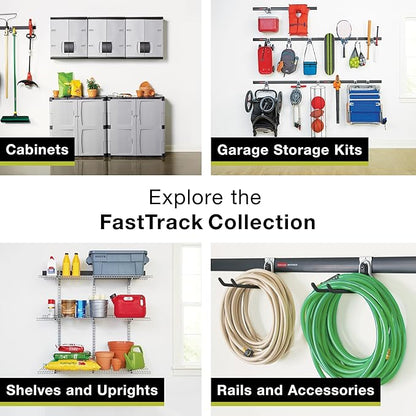 Rubbermaid FastTrack Garage Organization System Vertical Bike Hook Black Holds up to 50 Pounds Wall Mount and Heavy Duty Garage Hanger for Bike Storage