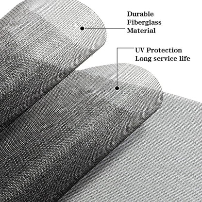 TOOLTRIZ Windows Screen and Screen Door Replacement, 48"x118" Durable Fiberglass Screen Mesh - Screen & Sliding Screen Door Repair for Patio & Window
