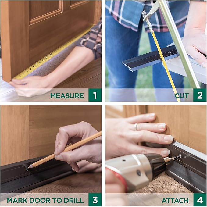 M-D Building Products 69609 All Season Aluminum Door Sweep for Bottom of Door, Heavy Duty Rubber Seal, Exterior & Interior Weather Stripping Bottom Door Seal, Commercial & Residential, (Bronze, 48in)