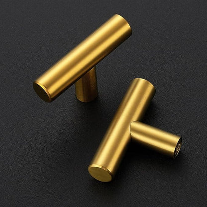 JOY DECOR 10 Pack 2 Inch Cabinet Pulls Kitchen Cabinet Handles with Single Hole Brushed Brass Cabinet Hardware Stainless Steel Kitchen Drawer Pulls for Cabinets Cupboard,Wardrobe