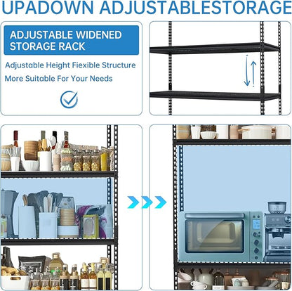 Heavy Duty Storage Shelves 48x18x72 in, 2500Lbs Adjustable Metal Shelving for Garage Organization, Durable Garage Shelving Easy Assemble