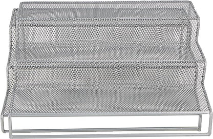 Mind Reader 3 Tier Metal Mesh Kitchen Storage Organizer, 2 Pcs, Silver