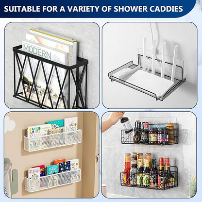 14 Pack Shower Caddy Replacement Strong Hooks, No Drilling Shower Shelf for Caddy, Soap Holder and Kitchen Racks (Clear 3 Hooks)