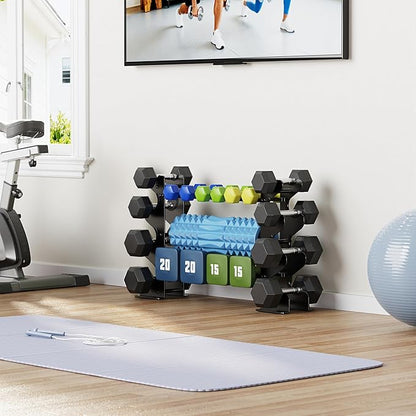 Dumbbell Rack Stand for Home Gym: Rack Only Holder for Dumbbells, Free Weights, 400LB Capacity Heavy-Duty Compact Storage Organizer