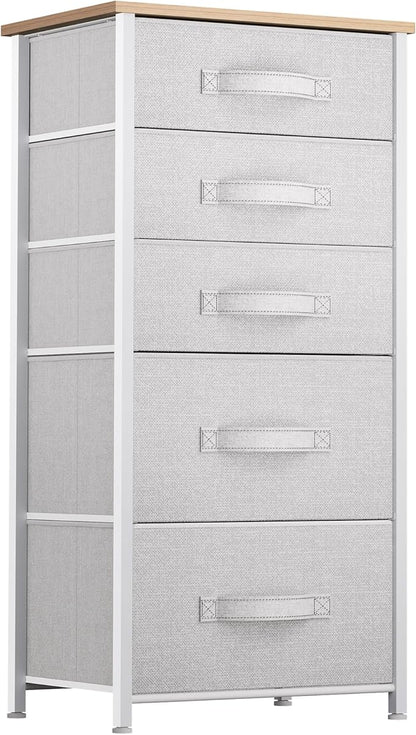 YITAHOME 5 Drawers Dresser - Fabric Dresser, Organizer Unit for Living Room, Closets(Pink)