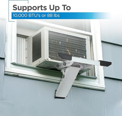 Air Conditioner Support Bracket for Outdoor Window AC, Supports Units Up to 10,000 BTU & 88 Lbs., Heavy Duty Mount Suitable for Most Windows, KT-04S