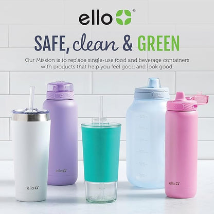 Ello 2-Pack Bento Box Lunch Stack Plastic Food Storage Container | Leak-Proof Locking Plastic Lids | Silicone Base | BPA-Free | Freezer Microwave and Dishwasher Safe | Wisteria