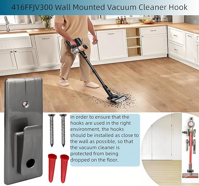 2PCS Vacuum Wall Mount Attachments for Shark Rocket Vacuum, Compatible with Shark HV300 HV301 HV302 HV303 HV320 HV321 HV324 HV325 HV371 HV380 HV380C UV422 UV450 Rocket Stick Vacuum (416FFJV300)