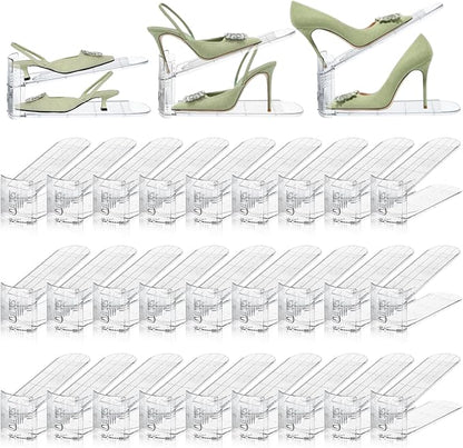 Shoe Slots Organizer,36 Pack Transparent Shoe Stacker Adjustable Shoe Slot Organizer Space Saver Shoe Rack Holder Shoe Storage Organizers for Closet,Transparent