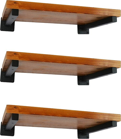 6 Pcs Black Shelf Bracket 12 Inch Heavy Duty Brackets for Shelf Metal Wall Floating Shelving Brackets Industrial Shelf Brackets for Space Saving