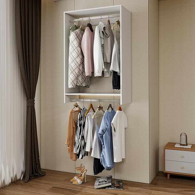 Modern Closet System with Shelves, Modular Wall Mount Organization for Walk In Closets, Durable Storage Solutions, Built In Closet Organizer