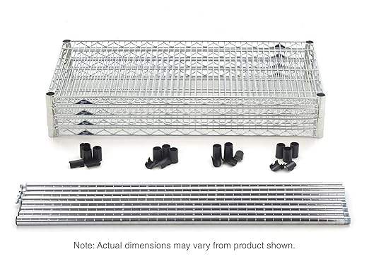 Metro EZ2436BR-4 Super Erecta Industrial Wire Shelving 4-Shelf Convenience Pak, Brite, 24" x 36" x 74.5"