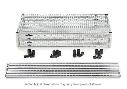 Metro EZ2436BR-4 Super Erecta Industrial Wire Shelving 4-Shelf Convenience Pak, Brite, 24" x 36" x 74.5"