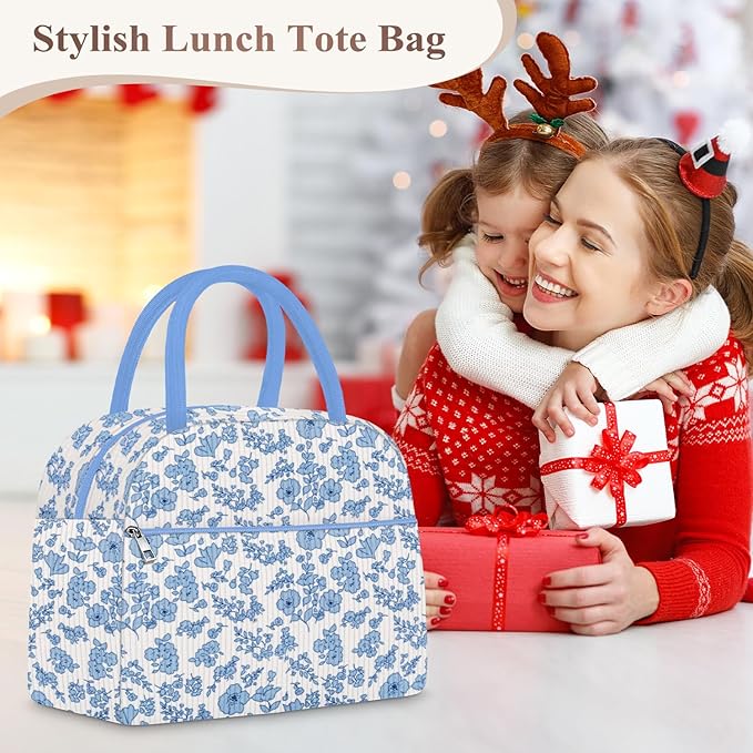 Lunch Bag Lunch Box for Women, Cute Corduroy Insulated Reusable Work Leakproof Simple Adults Large Lunch Boxes Tote Bag Men Cooler Bag