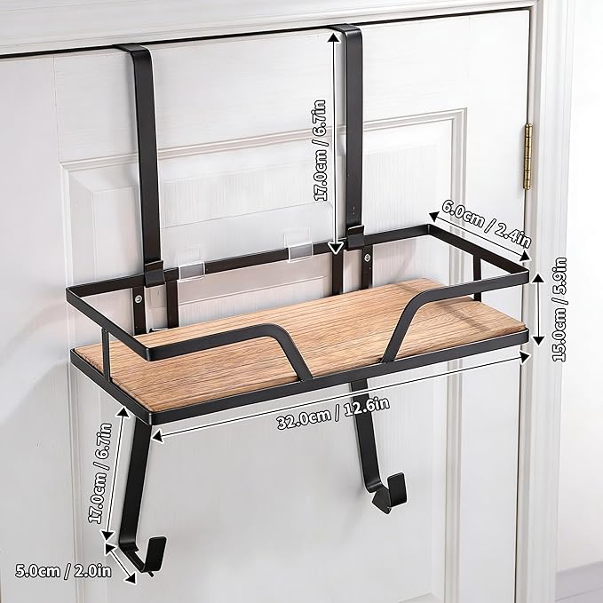 Ironing Board Hanger - Over The Door Ironing Board Holder Iron Holder Wall Mount, Laundry Room Organization and Storage for Iron, Steam & Supplies, Fits Up to 1.8 in Door