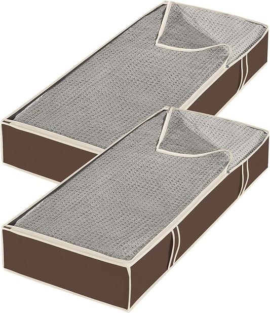 Whitmor Zippered Underbed Bags Java Set of 2 Pieces