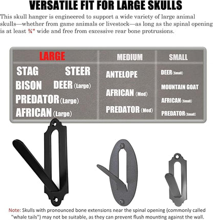 European Mount Skull Hanger, Euro Mount Wall Hanger for Deer, Antelope, Coyote and Other Medium Animals, Heavy Duty Skull Wall Hooker with Easy Installation Kit for Indoor Outdoor