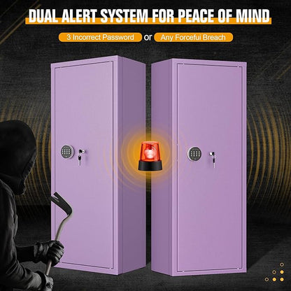 INTERGREAT Purple Gun safes,Rifle Safe,Gun Safes for Home Rifle and Pistols, Long Gun Safe for Rifle Shotgun for Home,Quick Access Rifle Safes,Adjustable Shelves, Easy Assemble (8-12 guns)