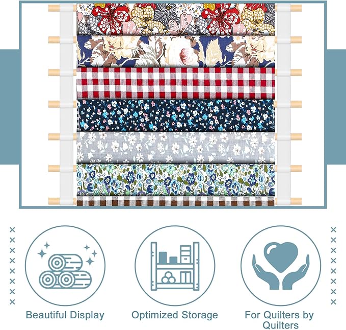 20-Shelf Hanging Wall Fabric Organizer, Over The Door Cloth Organizer with 4 Hooks, Closet Hanging Fabric Storage for Sewing & Quilting Collection(13.8 Inch)
