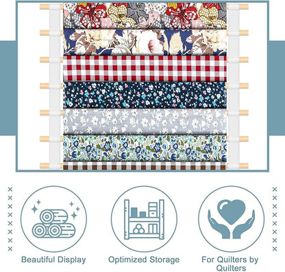 20-Shelf Hanging Wall Fabric Organizer, Over The Door Cloth Organizer with 4 Hooks, Closet Hanging Fabric Storage for Sewing & Quilting Collection(13.8 Inch)