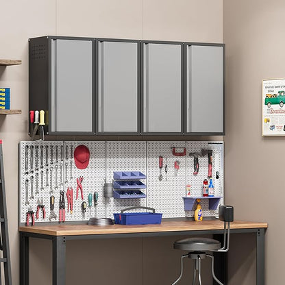 Metal Garage Wall Cabinet with 1 Door, 13.78'' Wide Wall Mounted Tool Cabinets for Garage, Basement, Warehouse, Kitchen, Bathroom, Home Office, Black, Assembly Required