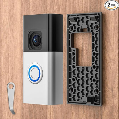 No-Drill Adhesive Video Doorbell Mount Compatible with Ring Battery Doorbell (2024 Release), Door Mounting Holder Bracket Accessories for Apartments Office Houses (1 Pack)