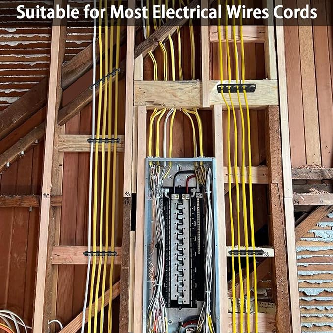 12Pack Cable Chase Wire Bracket,Cable Chase Bracket Support Organizer for NMB,Wire Stackers Keep Electrical Cord Tidy Clean&Save Time Space Labor,1" with 10-Hole Design