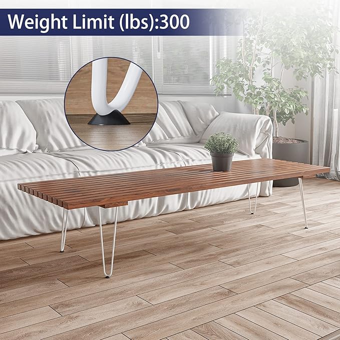 SMARTSTANDARD 14 Inch Heavy Duty Hairpin Furniture Legs, Metal Home DIY Projects for Nightstand, Coffee Table, Desk, etc with Rubber Floor Protectors White 4PCS