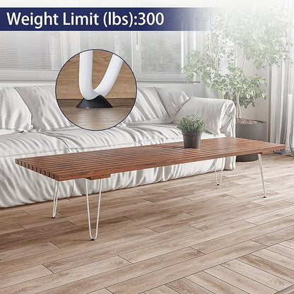SMARTSTANDARD 14 Inch Heavy Duty Hairpin Furniture Legs, Metal Home DIY Projects for Nightstand, Coffee Table, Desk, etc with Rubber Floor Protectors White 4PCS