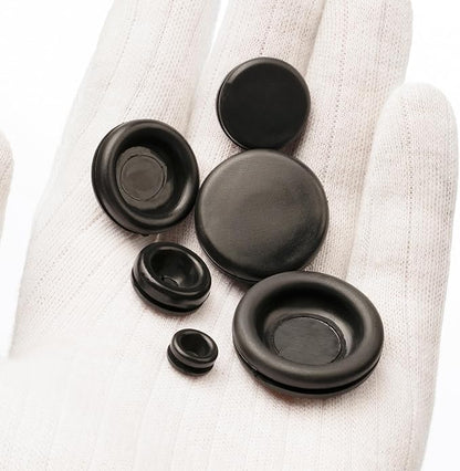 Rubber Plugs for Round Holes-205pcs Assorted Rubber Grommets in 7 Sizes M25.4, M22.23, M19.05, M15.88, M12.07, M7.14, M9.53-Waterproof Rubber Grommet Kit Wire Grommet Perfect for Sealing Auto Panel