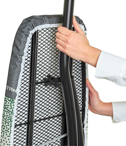 Brabantia - Ironing Board D - Heat-Resistant Steam Iron Zone - Adjustable Height - Non-Slip Rubber Feet -100% Fairtrade Cotton Cover with Foam Layer - Foldable XL Board - New Dawn - Size D(53 x 18 in)