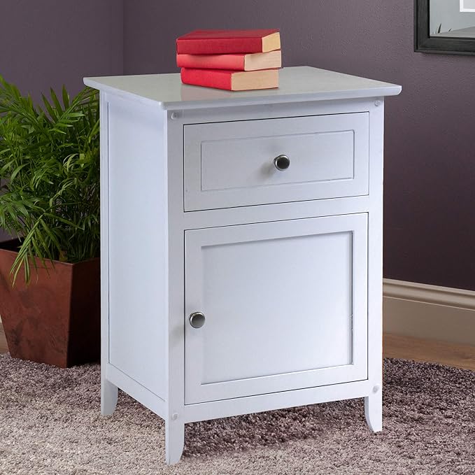 Winsome Eugene Accent Table, Classic Small Bedside Table for Bedroom, Sturdy Nightstand with Storage, Convenient Furniture for Couch Side, Living Room, Entryway