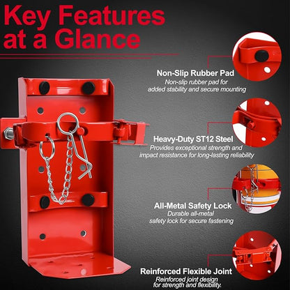 Fire Extinguisher Mount for 5 lb & 10 lb Extinguishers, Heavy Duty ST12 Steel Holder for Truck, Boat, Garage & Wall Mount, Rust-Resistant Powder Coated, Replacement for Amerex 809