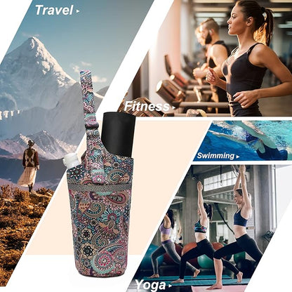 IwIeIaIrI Yoga Mat Bag for Women with Large Size Pocket and Zipper Pocket,Yoga Gifts Accessories with Adjustable Shoulder Strap- Fits Most Workout Stuff