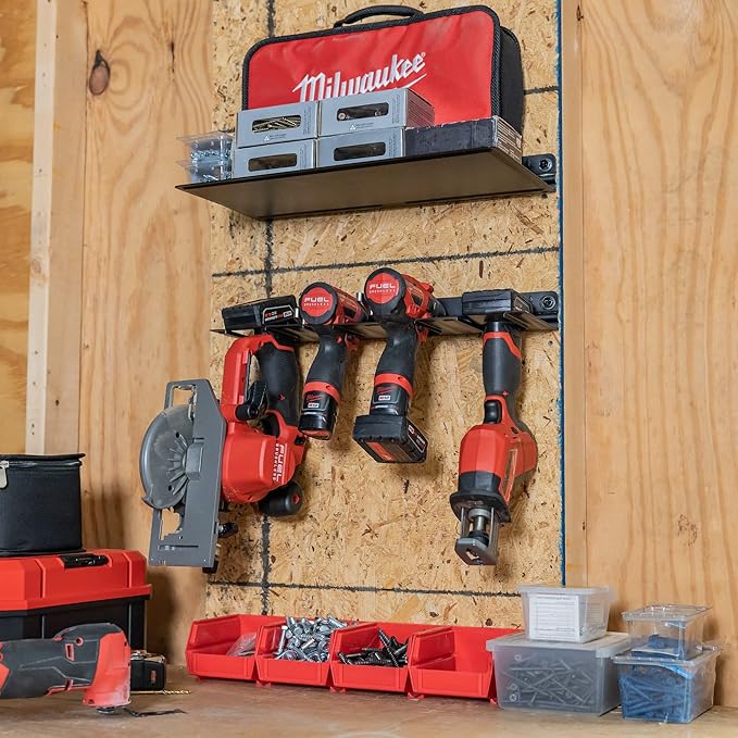 StoreYourBoard Power Tool Organizer Kit, Holds Drills and Power Tools, Shelf, Wall Mount Garage Storage Rack