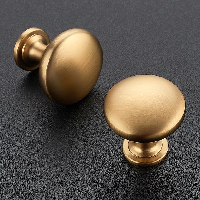 Ravinte 15 Pack Champagne Bronze Round Zinc Cabinet Knobs for Kitchen Bathroom Closet Dresser Cabinets
