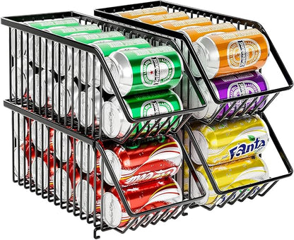 Soda Can Organizer of 4 Pack,Stackable Can Organizer For Pantry, Soda Storage, Soup Soda Can Dispenser, Can Storage Rack for Pet Food Cans