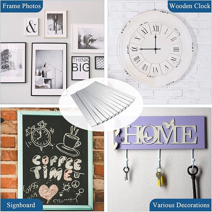 12 Pack French Cleat Hanger Headboard Wall Mounting Brackets Cleat Picture Hanger Kit Z Bar Supports with Plastic Expansion Tube Screws Silicone Dots for Picture Mirror Whiteboard (6 Inch)
