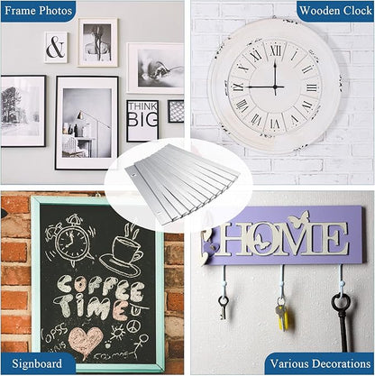 12 Pack French Cleat Hanger Headboard Wall Mounting Brackets Cleat Picture Hanger Kit Z Bar Supports with Plastic Expansion Tube Screws Silicone Dots for Picture Mirror Whiteboard (6 Inch)
