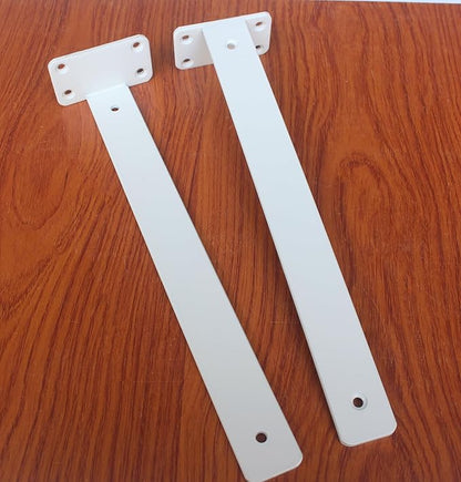 6 Pack - 14 inch White Hidden L Shelf Bracket (1/5 Inch Thicked) Iron Floating Shelf Brackets Rustic Industrial Metal Brackets for Shelf Support