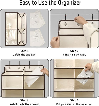 Giraffe Creation Over Door Hanging Organizer with 10 Large Capacity Pockets, Ideal Storage for Closet, Bathroom, Nursery, Bedroom, Dorm, Toys, Cosmetics, and Baby Essentials, White