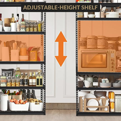 Heavy Duty Storage Shelves 60x24x78 in, 2500Lbs Adjustable Metal Shelving for Garage Organization, Durable Garage Shelving Easy Assemble
