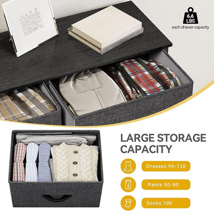 DWVO Dresser for Bedroom, Fabric Dresser with 8 Drawers, Chest of Drawers for Closet, Living Room