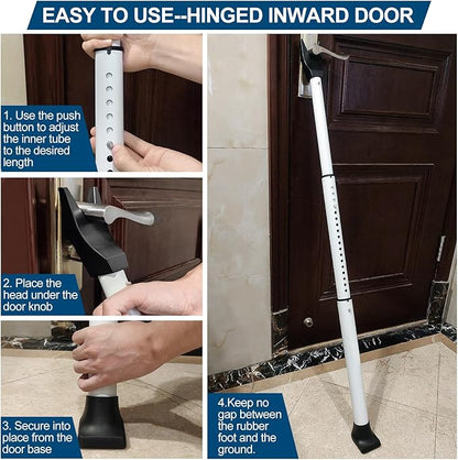 Rerishom Door Security Bar, Door Stoppers Security bar,Heavy Duty Door Lock Security Door Jammer Door Stopper for Apartment, Hotel Room,Screen Door Hardware, 1 Pack