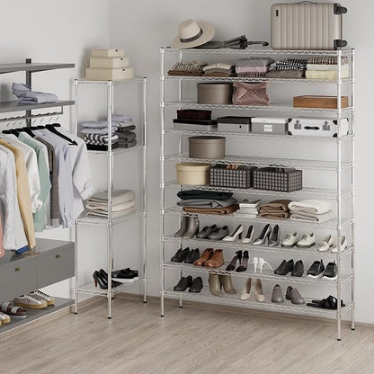 14" Deep x 60" Wide x 86" Height Wire Shelving Kit | 10-Tier | NSF Commercial Storage Rack Unit