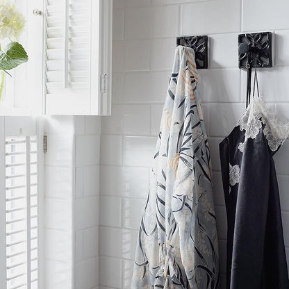 Autumn Alley Black Bathroom Towel Hook Robe Hook Wall Mounted - Decorative Wall Hooks for Towel, Robe, Coat, and Door Hooks for Bathroom Rustproof Modern Unique Style, 2 Pack